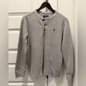 Polo by Ralph Lauren Light Gray Men's Crewneck Henley, boys L